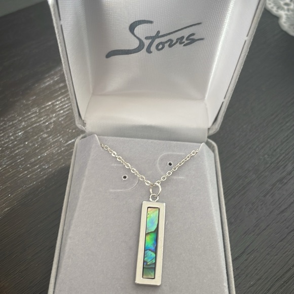 NEW Abalone shell pendant in silver tone - Picture 7 of 7